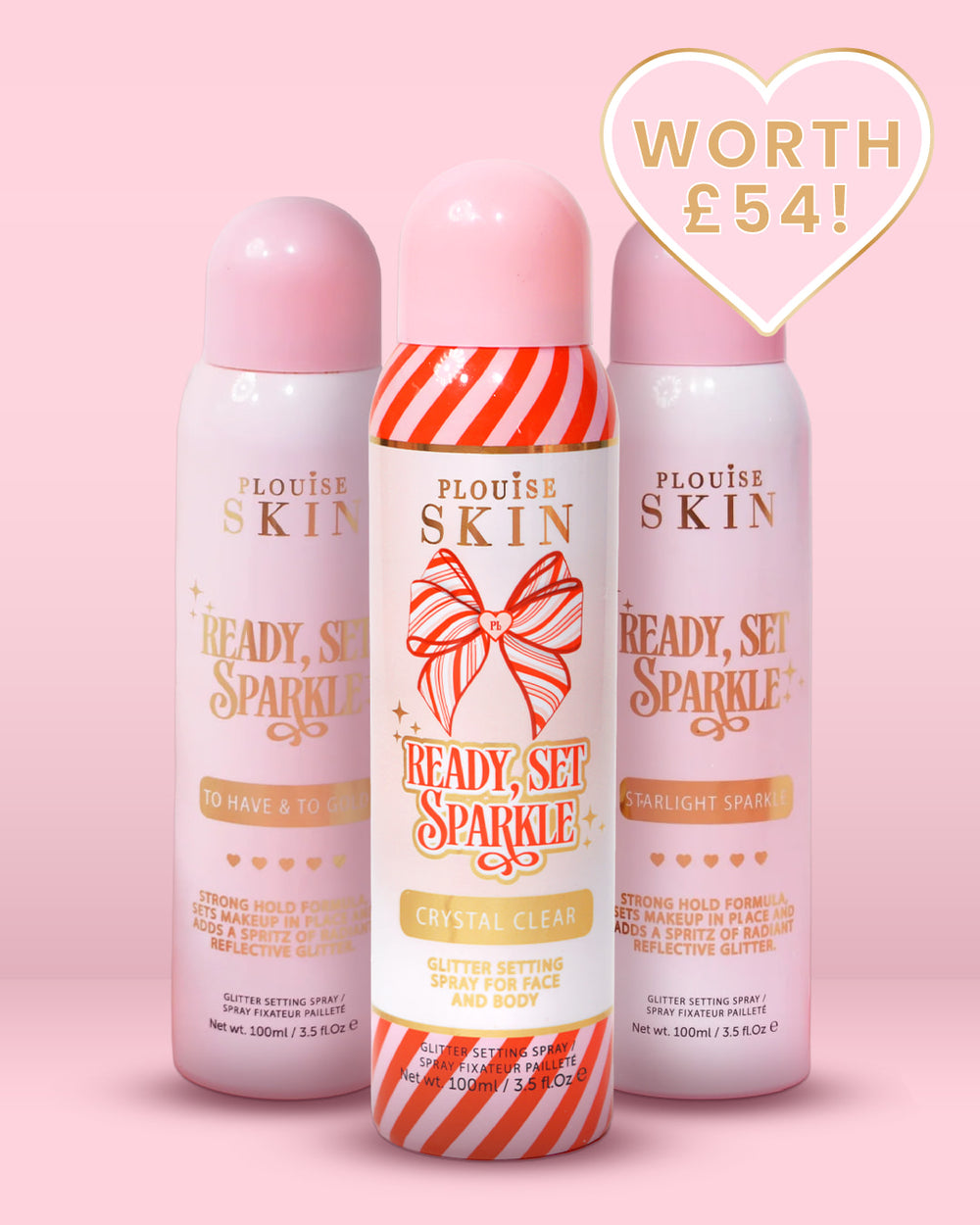 Trío fijador en spray con purpurina Ready Set Sparkle