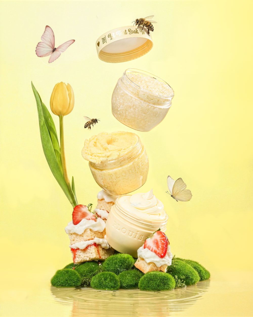 Juego de mantequilla corporal, exfoliante corporal y sales de baño Hop Into Self-Care