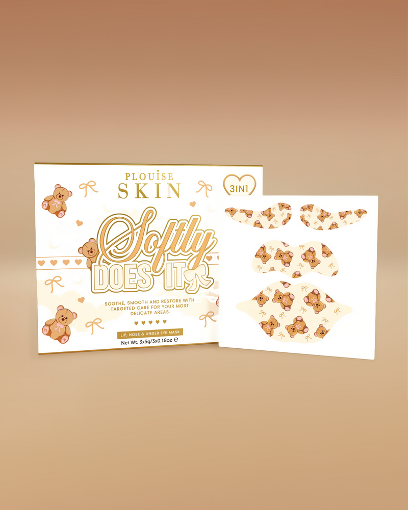 Juego de mascarillas 3 en 1 para labios, ojos y nariz Softly Does It - RESERVA