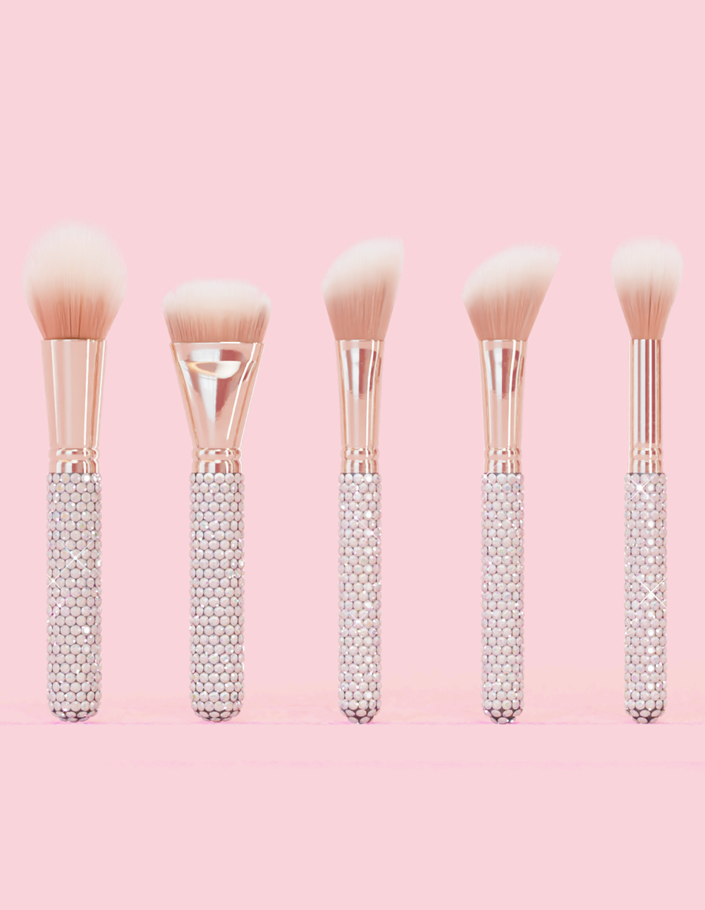 Paquete de brochas de maquillaje Crystal de 20 piezas