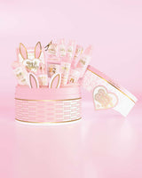 Cesta de Pascua P.Louise rosa con diseño de orejas de conejo