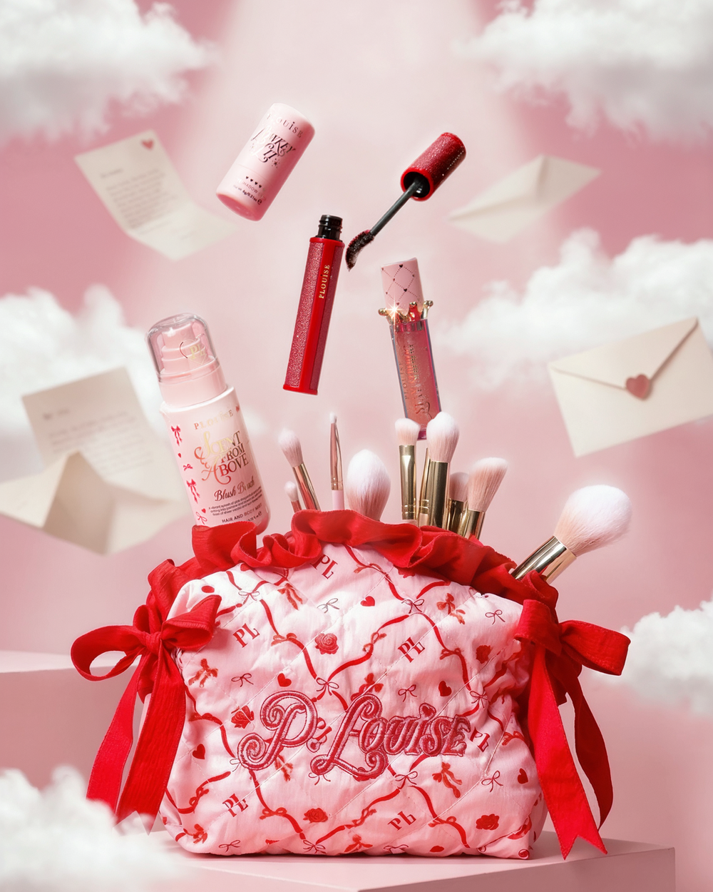 Pretty in Pink Bow Make-up-Set und Tasche