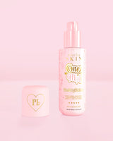 Frasco rosa de niebla hidratante One Mist con aroma a tarta de fresas