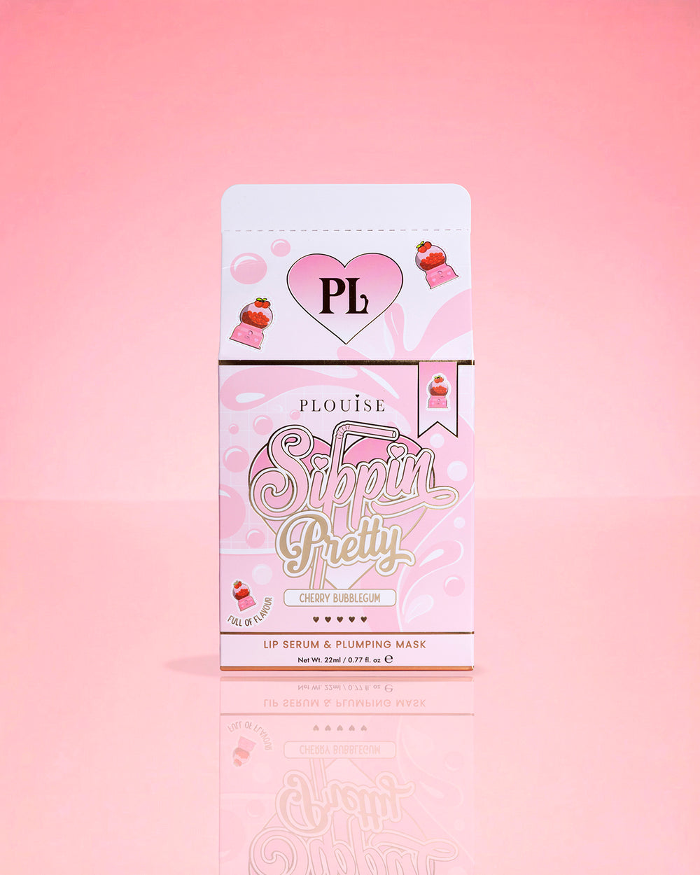 P.Louise Sippin Pretty Peptide Lip Serum & Treatment Duo Envase Cherry Bubblegum