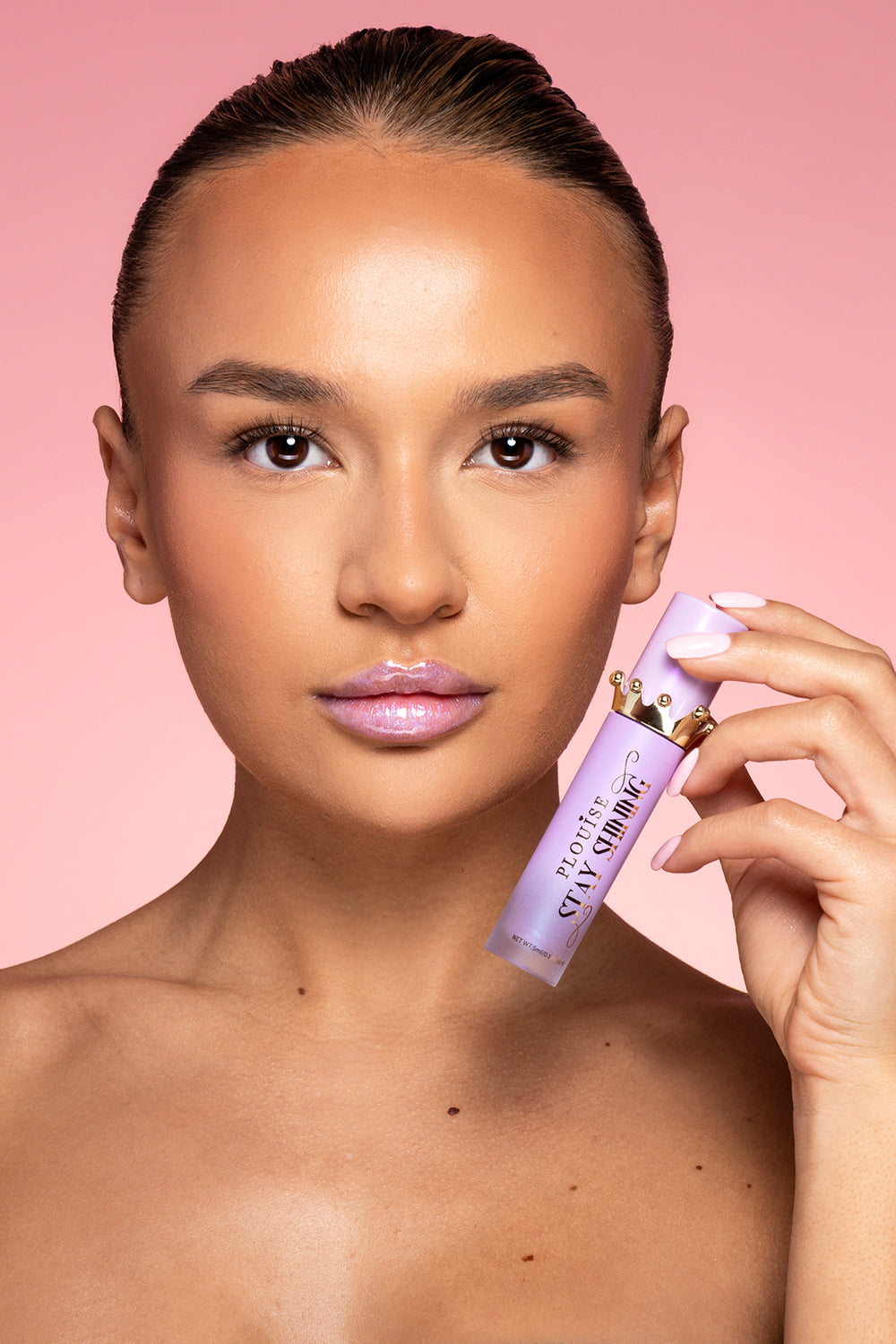 Aceite labial con purpurina Stay Shining de P.Louise en Rainbow Sherbet