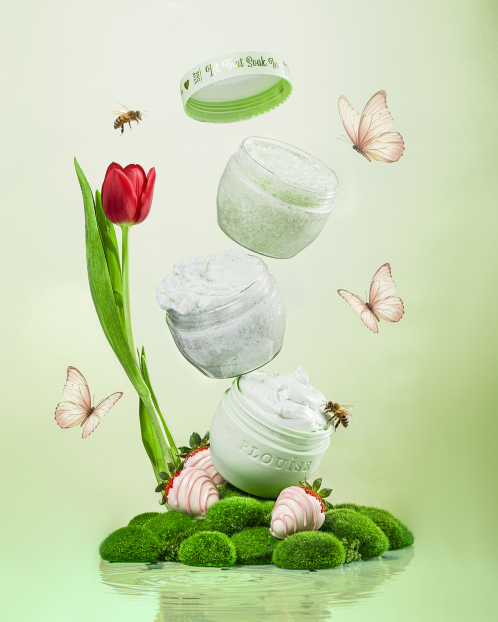 Juego de mantequilla corporal, exfoliante corporal y sales de baño Hop Into Self-Care