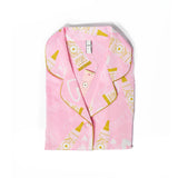 P.Louise Kinder-Pyjama in Rosa mit goldenem P.Louise-Basisdesign